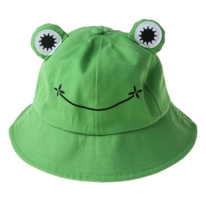 GN -Chapeau Bob à la mode en forme de grenouille pour femmes, plein air, randonnée, plage, pêche, protection solaire, été, automne