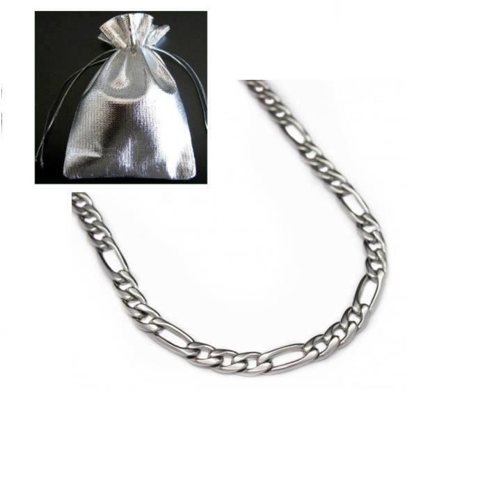 Chaine homme acier inoxydable figaro