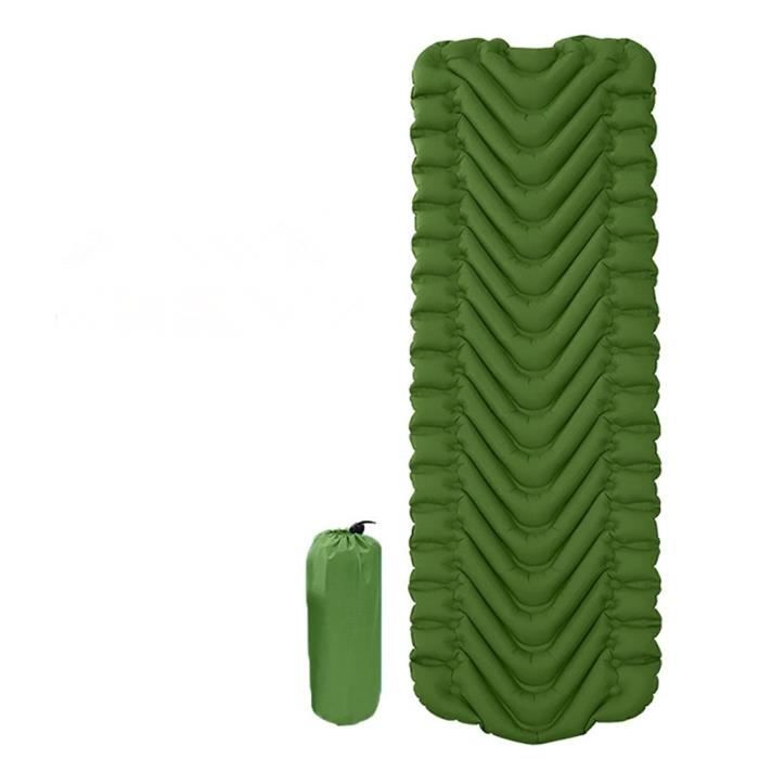 matelas gonflables de camping ultra légers imperméables matelas de sommeil extérieurs pliants portatifs lits simples V vert