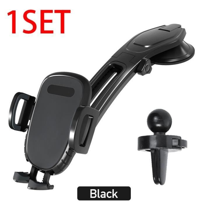 Supports voiture,Glissière universelle voiture Support pour téléphone tableau de bord Anti secousse ventouse Support - Type Black