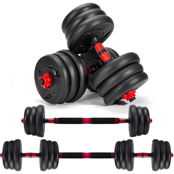 Haltères 20kg, Ensemble haltères Réglables, Poids Ajustable, Fitness pour Homme et Femme Entraînement Musculaire