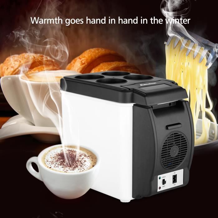 Excelvan Frigo Electrique Voiture 6L Réfrigérateur Refroid Glacière Portable Légère 12V pour Voyage Camp Sortie
