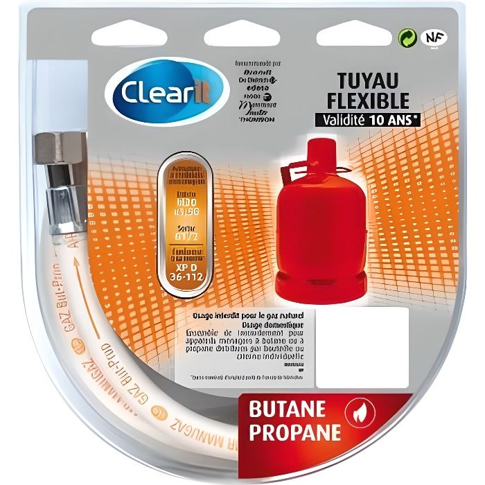 TUYAU GAZ BUTANE-PROPANE 1,5M (VALIDITÉ 10 ANS) pour CUISINIERE OU TABLE DE CUISSON FAGOR 2854506 - - BVMPièces