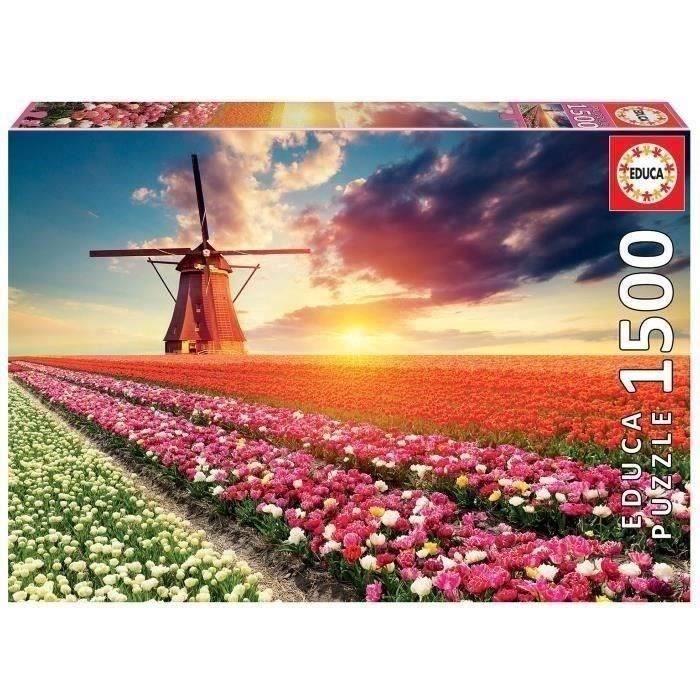 EDUCA - Puzzle - 1500 CHAMPS DE TULIPES