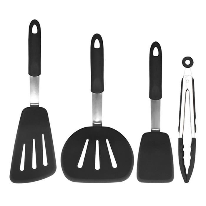 Lot de 4 Ustensiles de Cuisine Spatule a Angle Pince 01