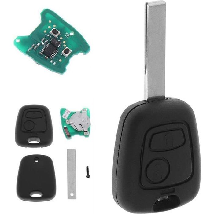 Clé Complète Vierge électronique à Programmer Pour Peugeot 107 207 307 407 Citroen C1 C2 C3 Lame Rainurée