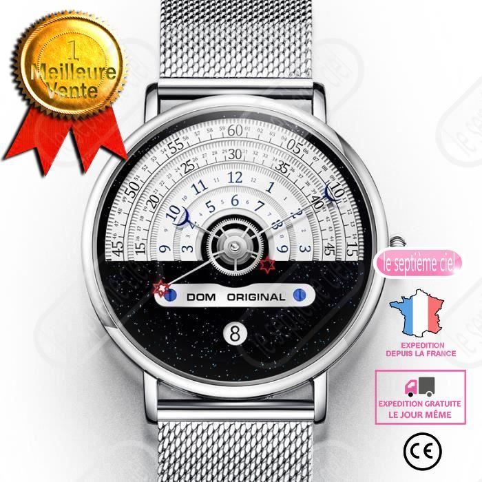 LSC® Montre homme mouvement japonais mode sports et loisirs quartz étanche dom nouveau concept personnalité montre hommes
