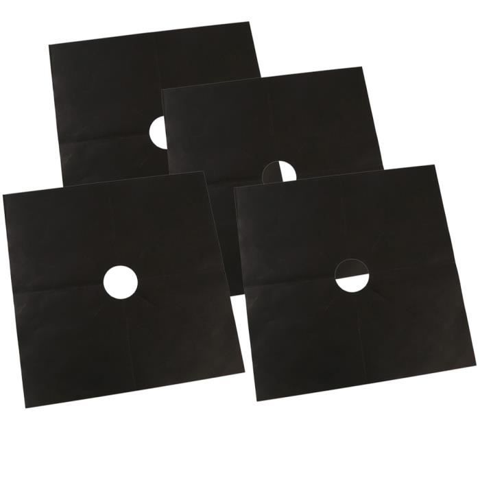 Cuisinière brûleur Covers Cuisinière Cuisinière à gaz protecteur Rechaud Liners réutilisable Noir 4pcs