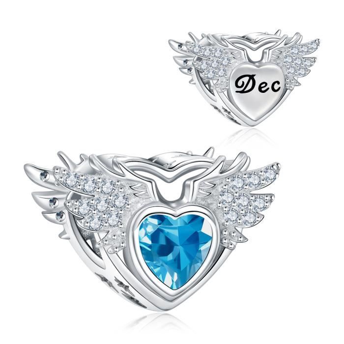 NINGAN Charms Naissance Décembre pour Pandora Bracelet - Breloques Ajourés de Perles en Argent Sterling 925