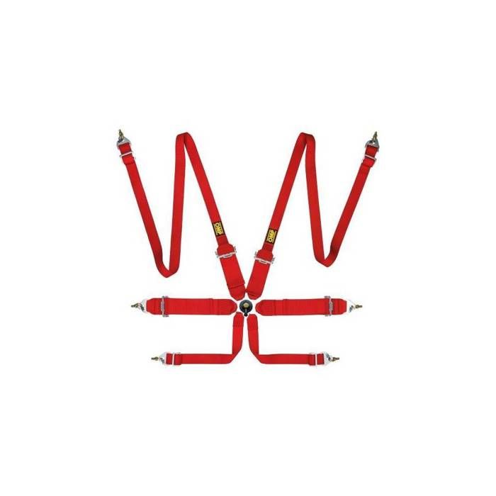 Harnais à 6 points OMP - couleur:Rouge