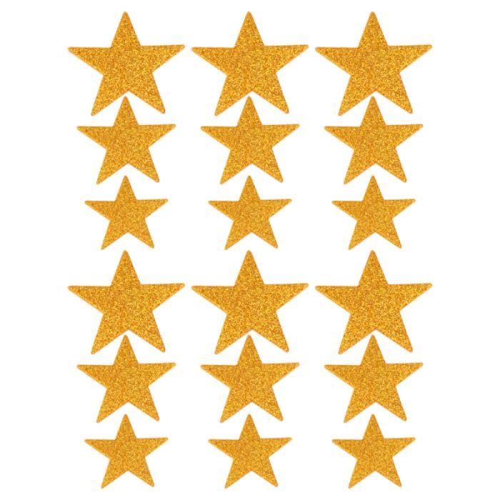 5 paquets de 250 pièces autocollant mural en forme d'étoile à cinq branches scintillant pentagramme en mousse STICKERS DE NOEL