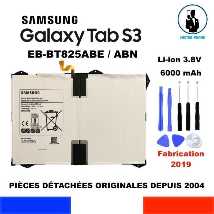 BATTERIE ORIGINALE SAMSUNG EB-BT825ABE GALAXY TAB S3 9.7 SM-T820 SERIE 6000mAh OEM ORIGINE + KIT OUTILS GENUINE BATTERY TOOLS