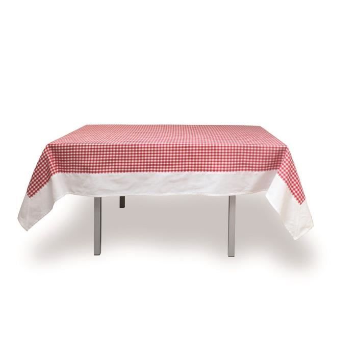 SOLEIL D'OCRE Nappe de table rectangulaire Vichy 140x240 cm rouge