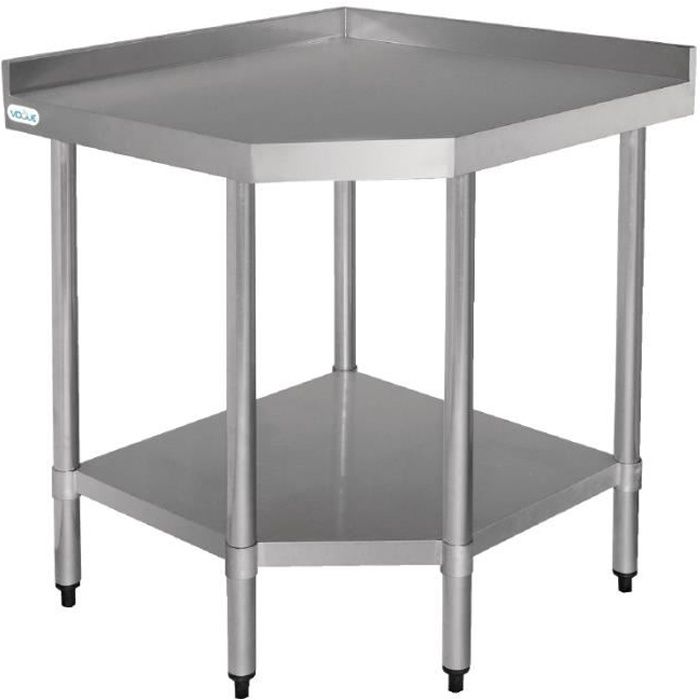Table d'Angle Inox - Profondeur 600 x 800 - Vogue