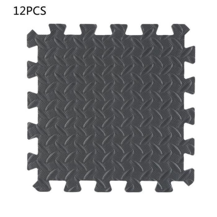 ZS27465-HTF Tapis de protection de sol – 12 dalles en mousse EVA - Matelas puzzle pour matériel fitness, gym, musculation 30,5x30,