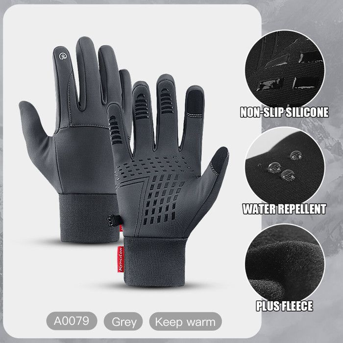Gants de sport coupe-vent hiver écran tactile YOSOO - Noir - Adulte