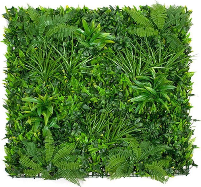 Mur De Fleurs Artificielles 50x50 Cm – Panneau Végétal UV Résistant, Feuillage Réaliste Vert – Décoration Jardin, Terrasse, Intérieur Extérieur