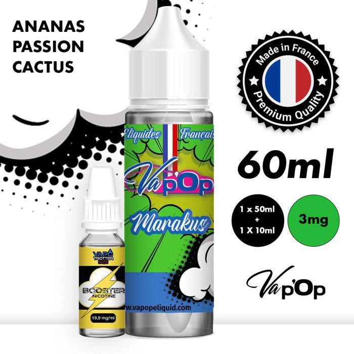 liquide cigarette électronique 3mg E-liquide Cigarette électronique - MARAKUS -ANANAS PASSION CACTUS -  50MPGV/50VG - 3mg/ml - 60ml