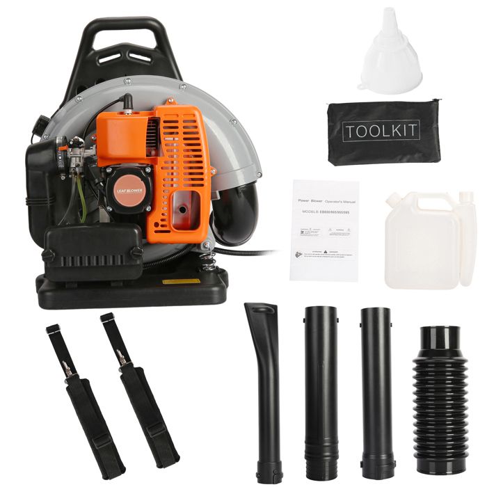 Souffleur à Essence 65cc 3,6 CV - Souffleur Jardin Puissant Pour Feuilles, Sable, Gravier Et Neige
