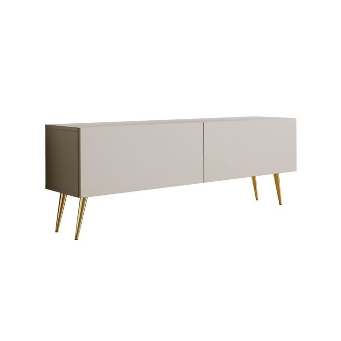 Meuble TV : cachemire pieds dorés D : L : 140 cm H : 52 cm P : 32 cm