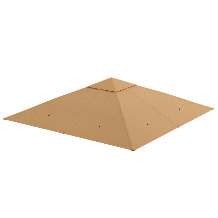 Toile de rechange pour pavillon - Outsunny - tissu polyester haute densité 180 g/m² - anti-UV - 3 x 3 m - beige
