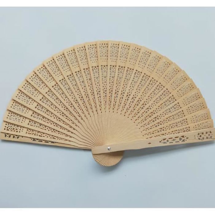Lot de 2 éventails à main en bambou Décoration ventail pliable Pour les fans de la main ventail chinois Avec Pour homme et femme