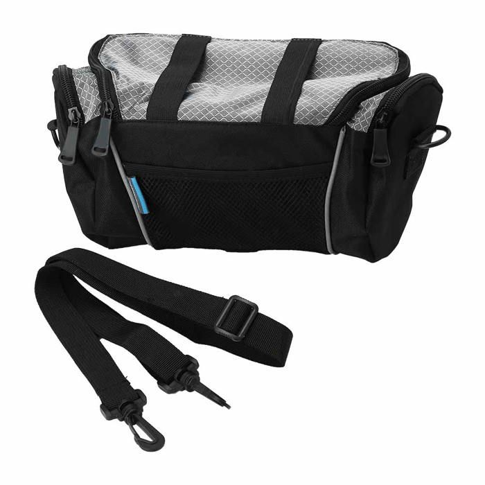 Sacoche de tête de vélo dextérieur ROSWHEEL pour guidon de vélo (argent noir)