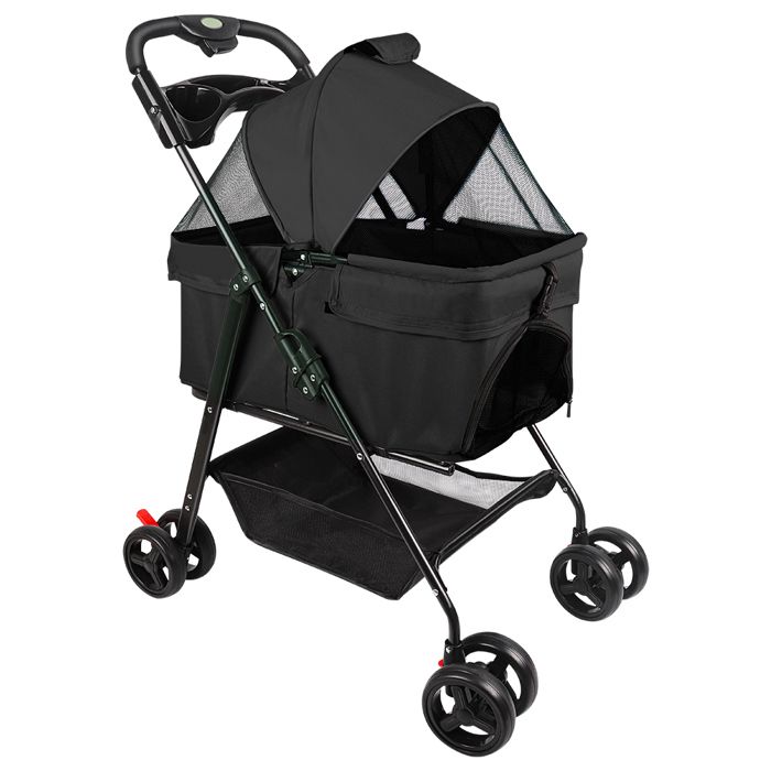 Meilleurs prix pour Poussette pour animaux facile à monter - Poussette séparable pour chien et chat - ERROLVES - Noir - 50*65*99 CM