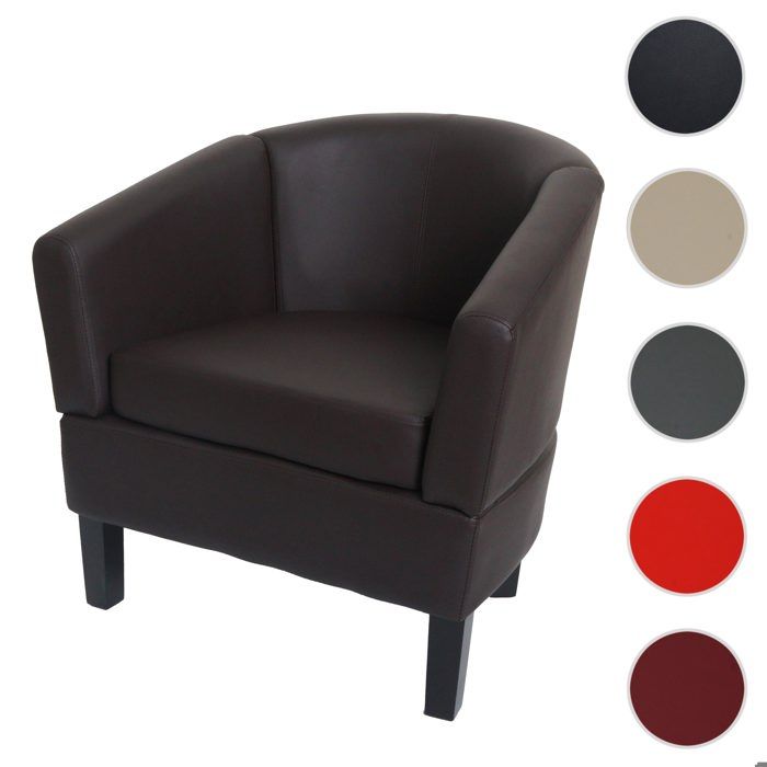 Fauteuil Lounge HWC-O17 similicuir brun