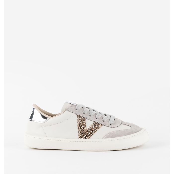 Baskets effet cuir et fantaisie femme Victoria Olmo Barefoot gris - Main Image