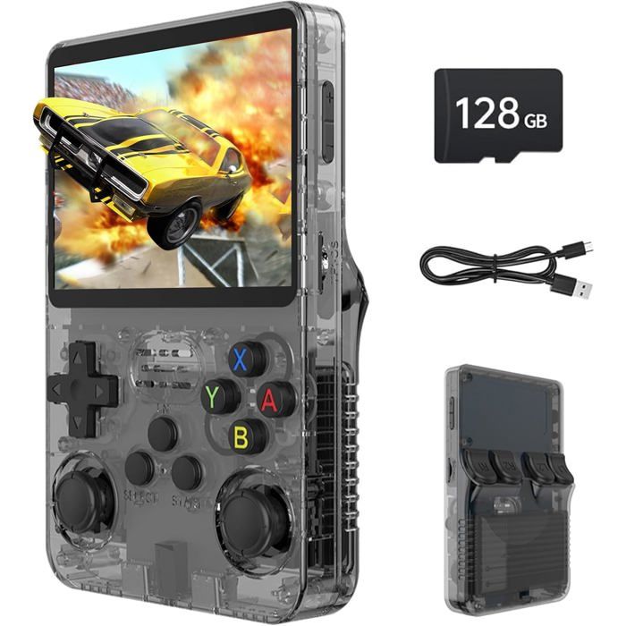 Console de jeux portable rétro R36S écran 35 pouces 128 Go de stockage plus de 40 000 jeux batterie 3500 mAh