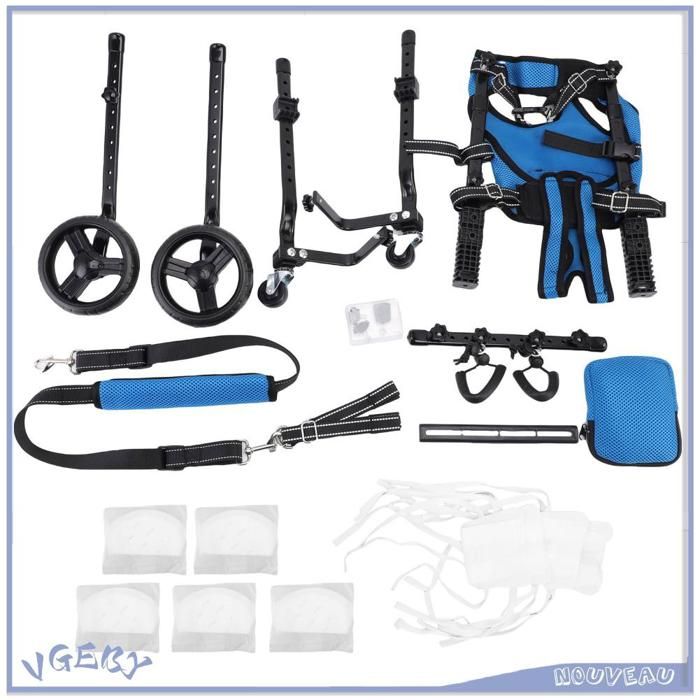 Comparer les prix de Duokon Chariot pour chien pour pattes arrière Chariot pour Chiens de Pattes Arrière Front les Roues animalerie hygiene