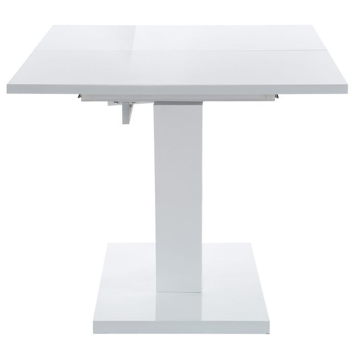 Andy-table à Manger En Blanc Brillant Avec Rallonge 6 Personnes L140 Andy-table à Manger En Blanc Brillant Avec Rallonge 6 Personnes L140