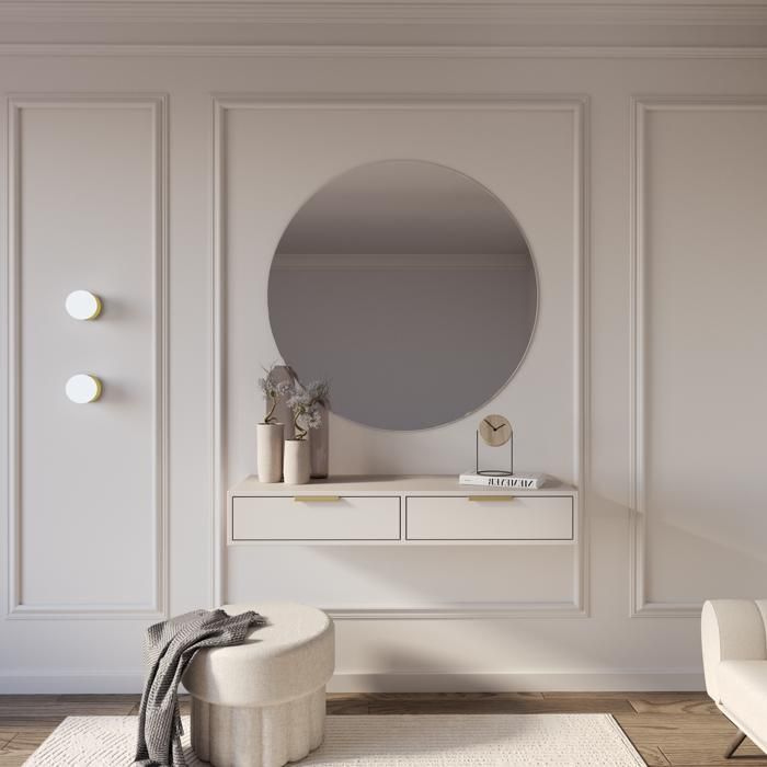 Coiffeuse 2 tiroirs - VENA - 110 cm - cachemire