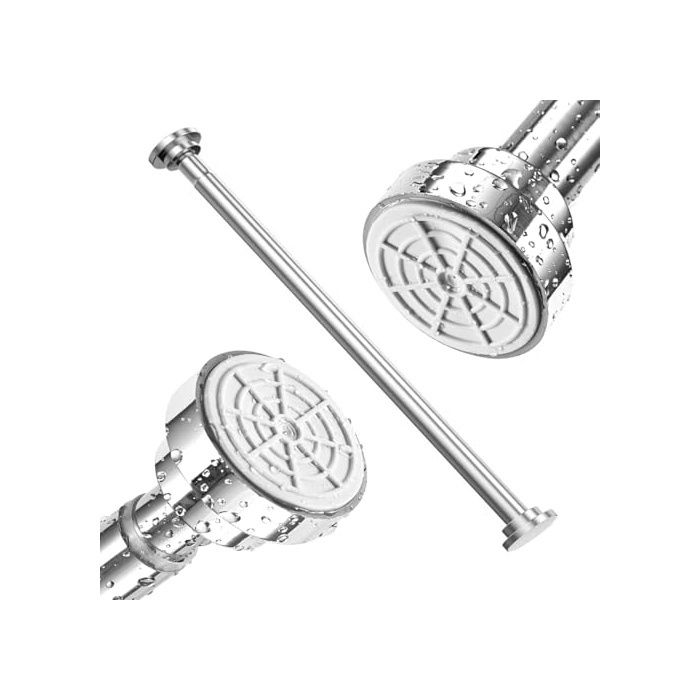 Tringle à Rideaux Extensible en Acier Inoxydable Barre de Douche s Percage Autobloquante Fixation par Pression pour 45 LANCE-RIDEAU