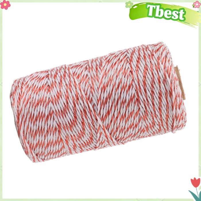 Tbest Corde en polyfil de clôture électrique Clôture électrique en Polyfil Ligne de Clôture électrique Fil de animalerie hygiene