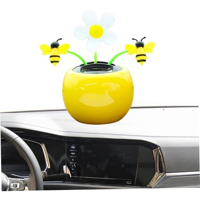 Fleurs de Danse Solaire Tremblant Les Ornements de Voiture à lénergie Solaire pour décoration Bureau - Abeille - Abeille