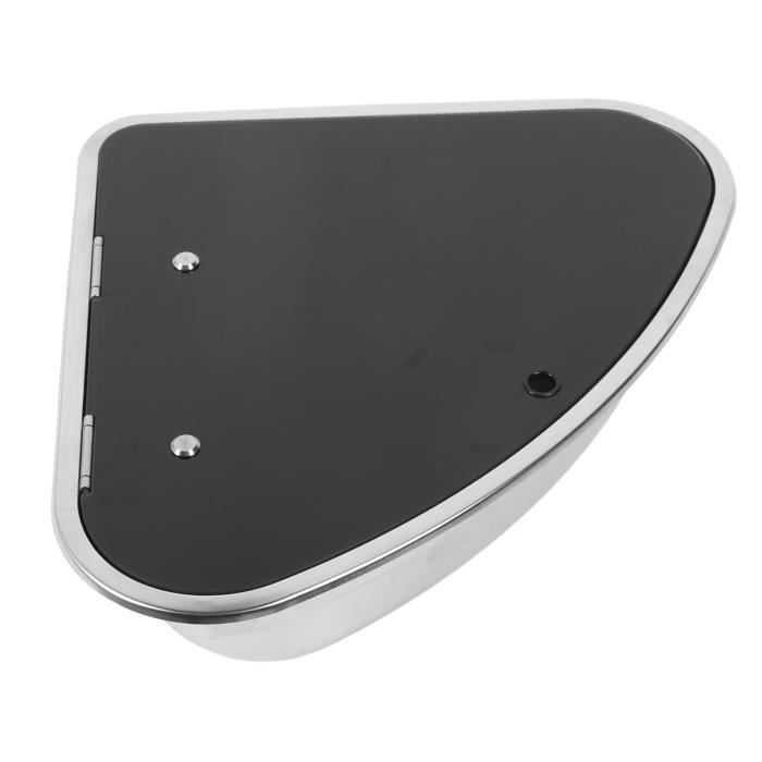 Évier Rond Inox Avec Robinet Pliable Et Couvercle Verre Trempé 34x15cm - Idéal Camping-Car, Yacht, Caravane Et Petit Espace