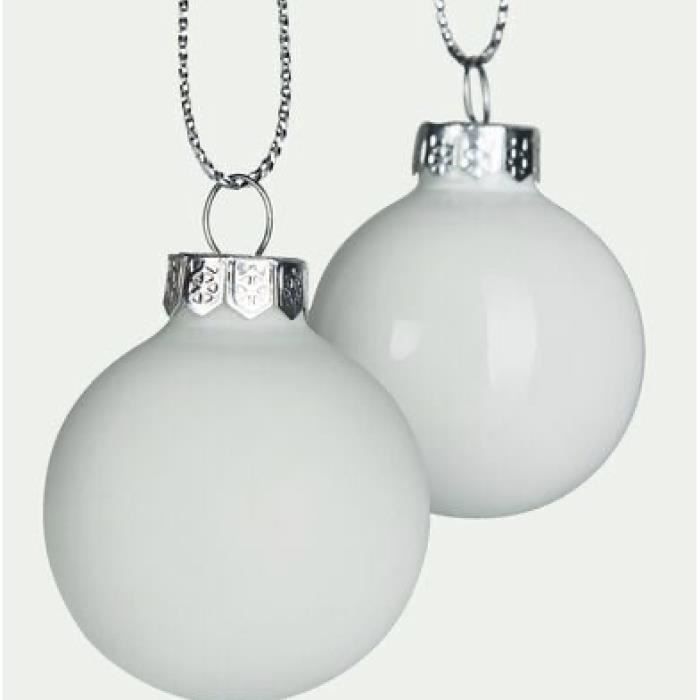 Boules De Noël Paillettes Blanc Et Or - Lot De 16, Plastique Résistant, 6 Cm