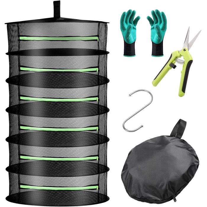 Filet De Séchage - 4 Couches - Légumes - Plats De Poisson Suspendus - Filet Avec Fermeture éclair - Pour Suspendre Les Légumes, Les Poissons - 35 X 35 X 66 Cm