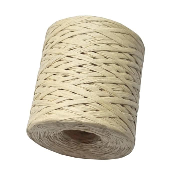 Ruban Raphia Naturel 200m - Ficelle Kraft Pour Emballage Cadeaux, DIY, Décoration - Largeur 0.8cm