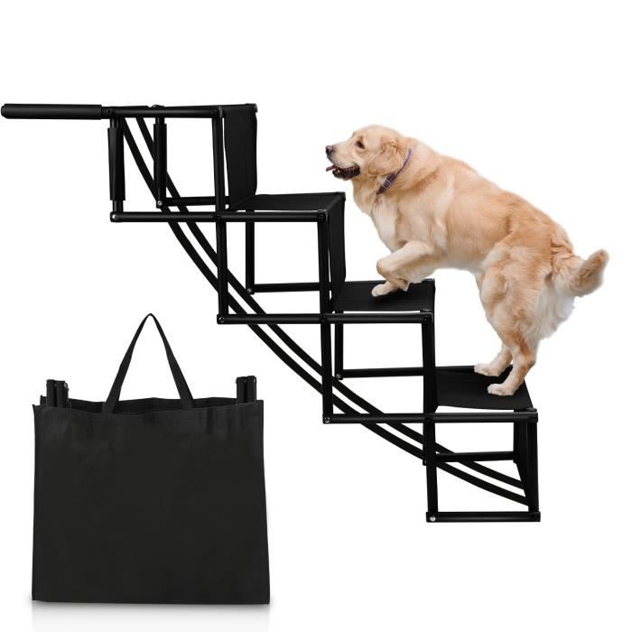Rampe Pliable Pour Chiens CADOCA - Charge 90 Kg, Antidérapante Avec Réflecteurs, Rampe Voiture Coffre Facile à Ranger