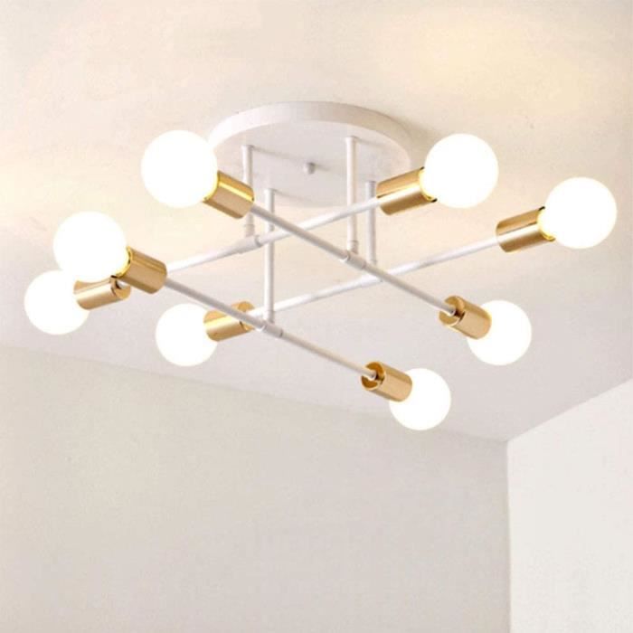 RuiLer Plafonnier Industriel À LED en Fer Lustre Rétro en Métal À ...