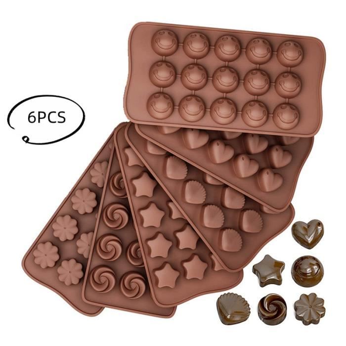 Moule chocolat paques,Moules en silicone 6PCS pour Chocolats Moule