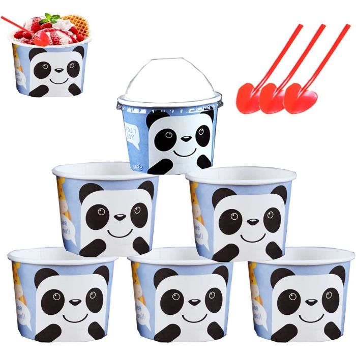 100 Coupelles à Glace En Papier 11 Oz Noires - Jetables, Résistantes Aux Fuites, Pour Glaces, Desserts Chauds/Froids, Fêtes