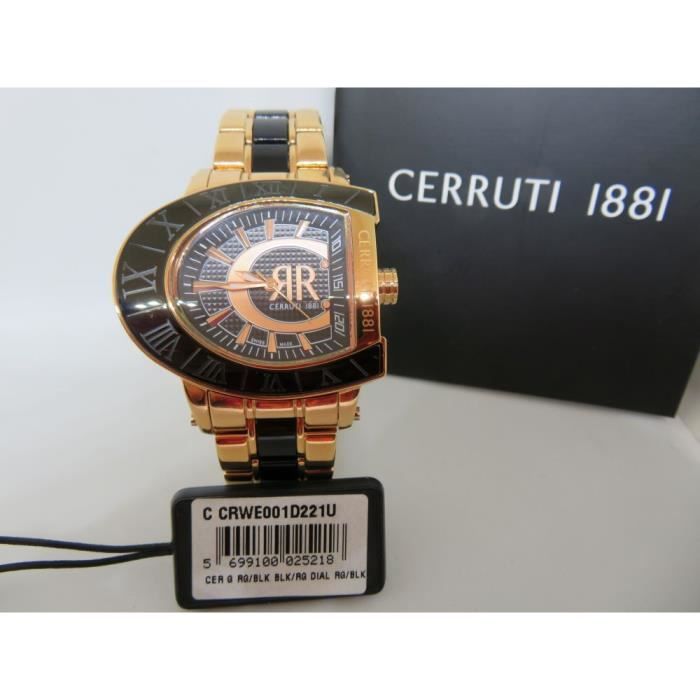 montre homme cerruti 1881 swiss made bracelet cadran plaqué or 14 carats