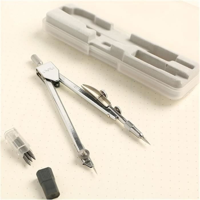 Kit De Géométrie Xinlie 8 Pièces - Compas, Règles, Rapporteurs, Porte-mine - Boîte De Rangement Pratique