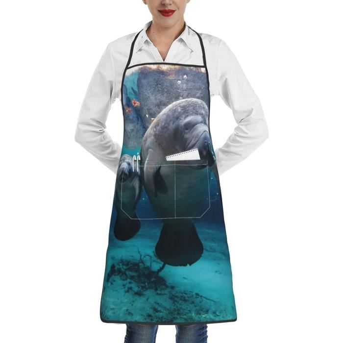 Tablier De Cuisine 100% Coton Avec 2 Poches - Blanc, Taille Unique Pour Femme | Idéal Restaurant, Café, Cosplay