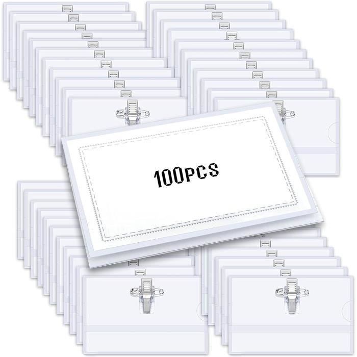 Badge Base Rectangular Horizontal Porte Badge Plastique Horizontal À Pince,Porte-Badges Horizontaux En ...