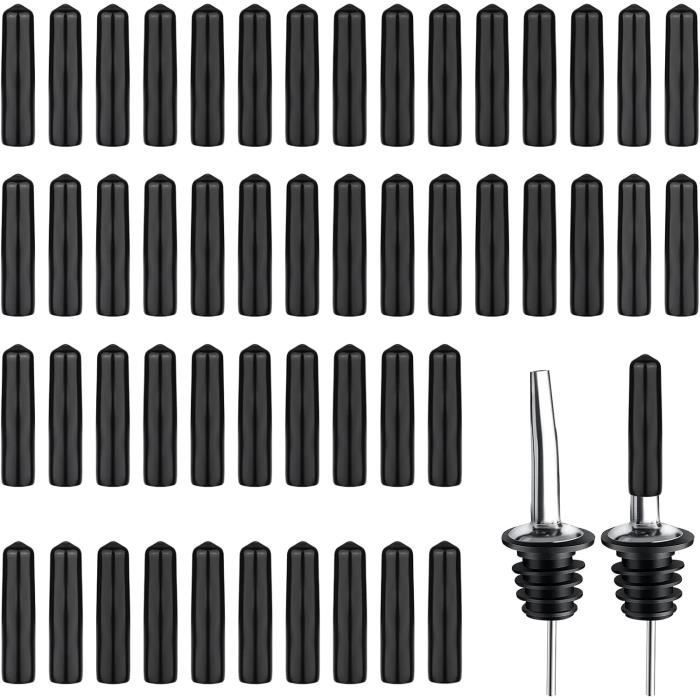 40 Couvercles Pour Bec Verseur à Vin – En PVC Noir, Protection Anti-poussière (5,5 X 1 Cm)